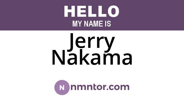 Jerry Nakama