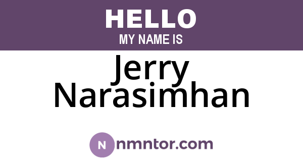 Jerry Narasimhan