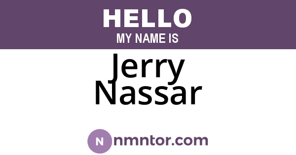Jerry Nassar