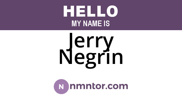 Jerry Negrin
