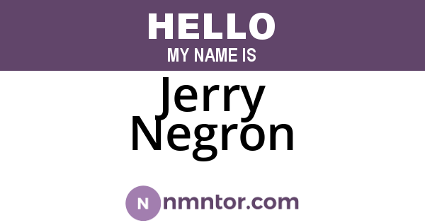 Jerry Negron