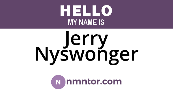 Jerry Nyswonger