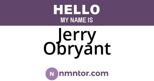 Jerry Obryant
