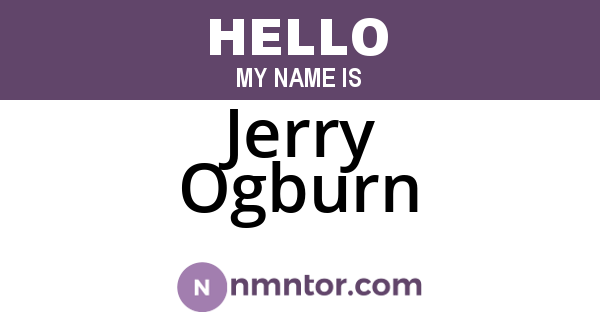 Jerry Ogburn