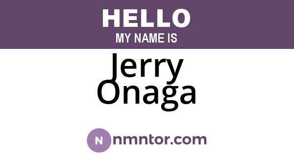 Jerry Onaga