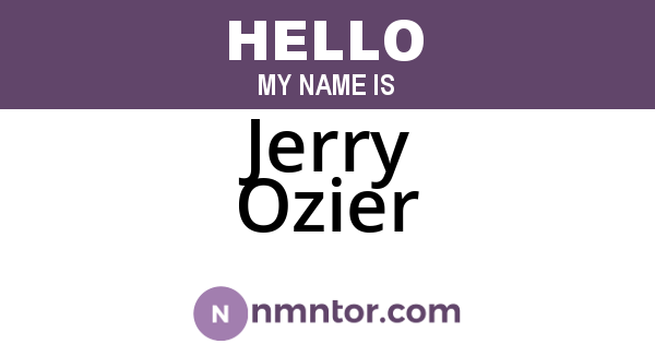 Jerry Ozier