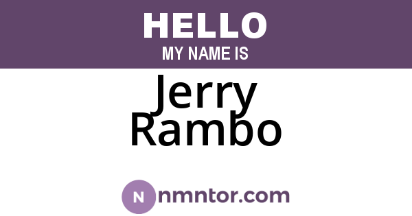 Jerry Rambo