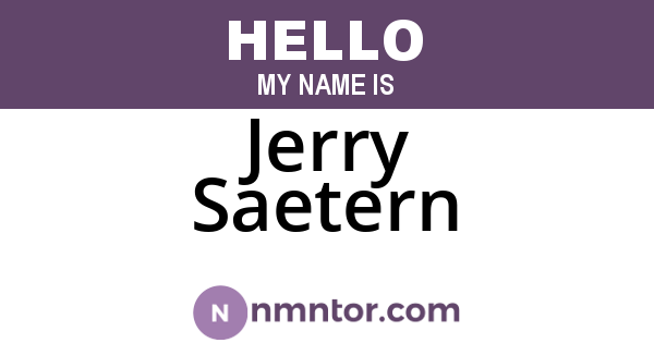 Jerry Saetern