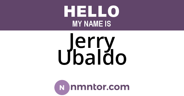Jerry Ubaldo