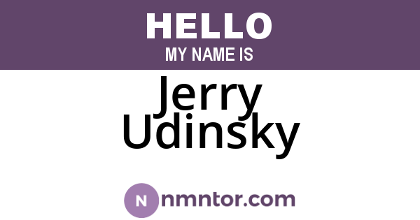 Jerry Udinsky