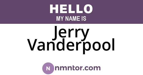Jerry Vanderpool