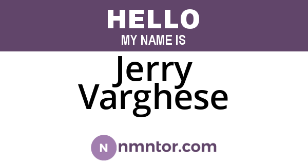 Jerry Varghese