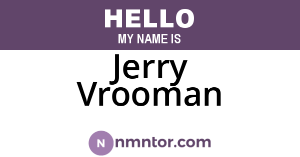 Jerry Vrooman