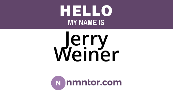 Jerry Weiner