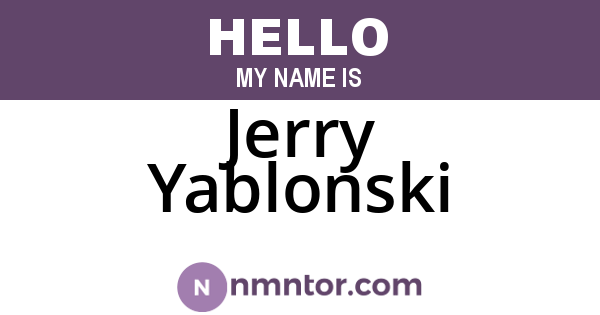 Jerry Yablonski