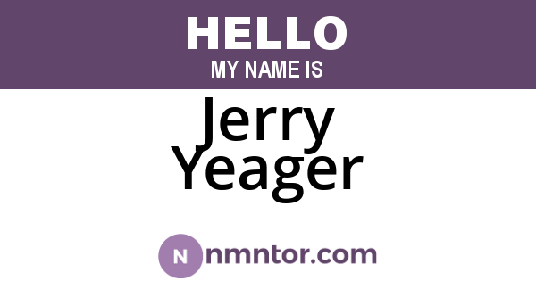 Jerry Yeager