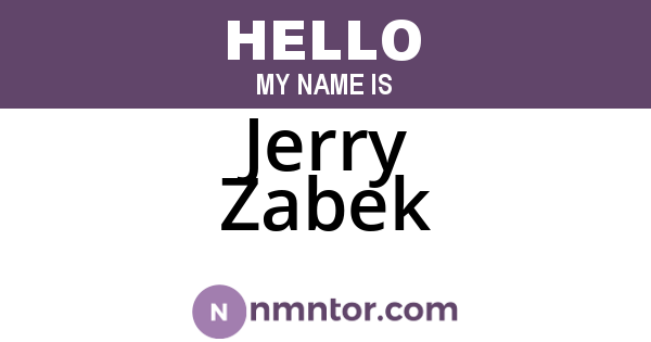 Jerry Zabek