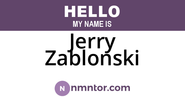 Jerry Zablonski