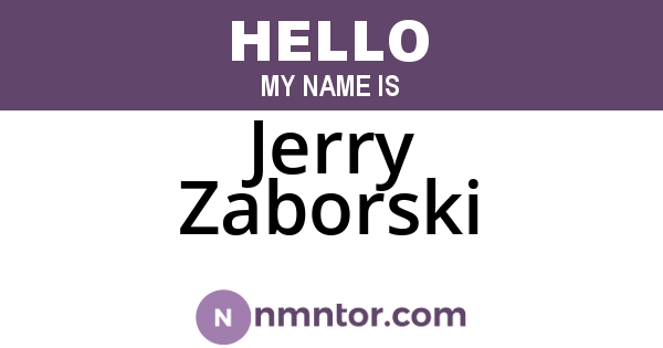 Jerry Zaborski