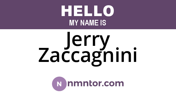 Jerry Zaccagnini