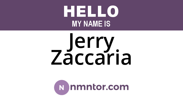 Jerry Zaccaria