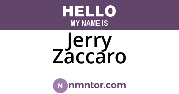 Jerry Zaccaro