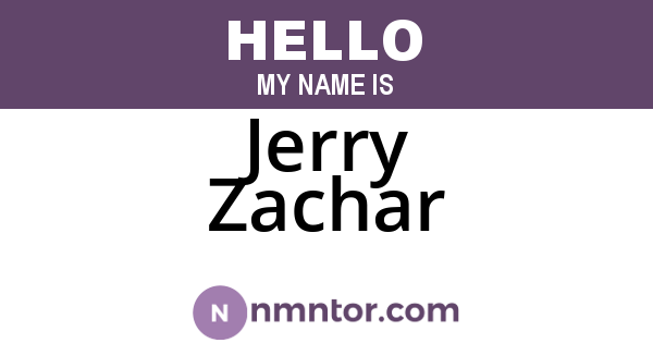 Jerry Zachar