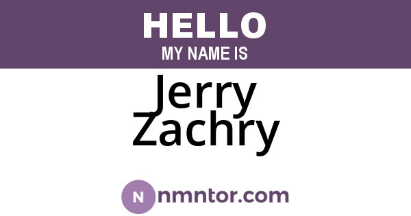 Jerry Zachry