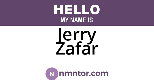 Jerry Zafar
