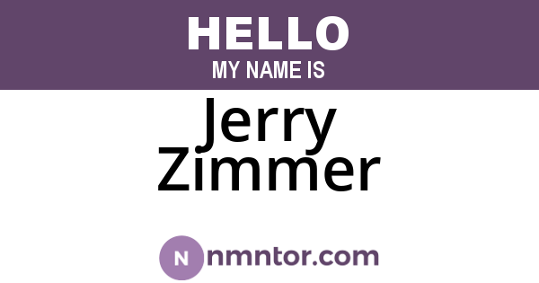 Jerry Zimmer