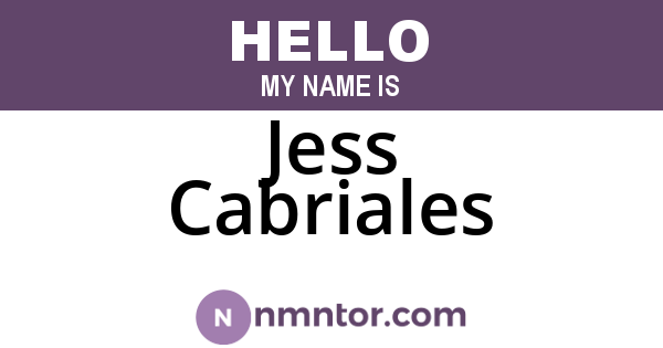 Jess Cabriales