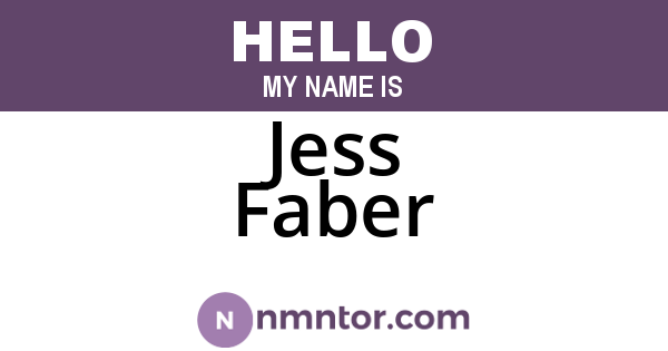 Jess Faber