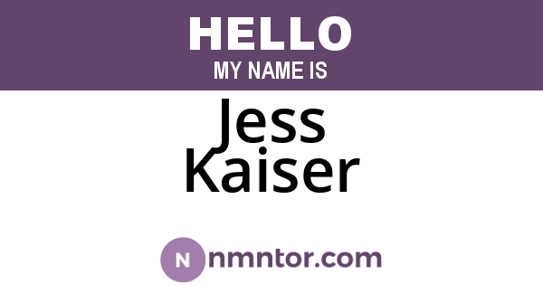 Jess Kaiser