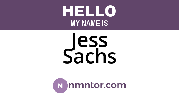 Jess Sachs