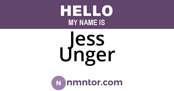 Jess Unger
