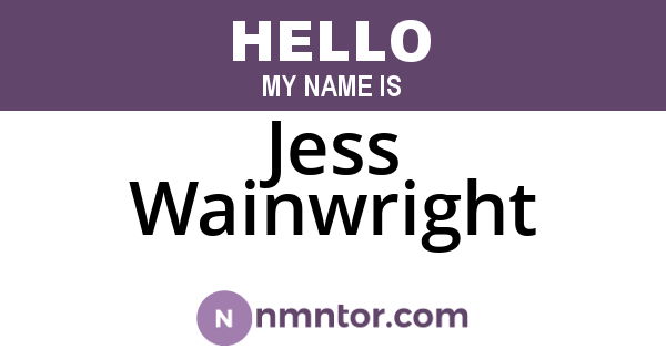 Jess Wainwright