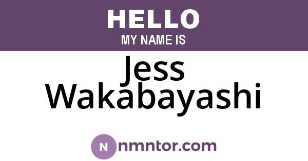 Jess Wakabayashi