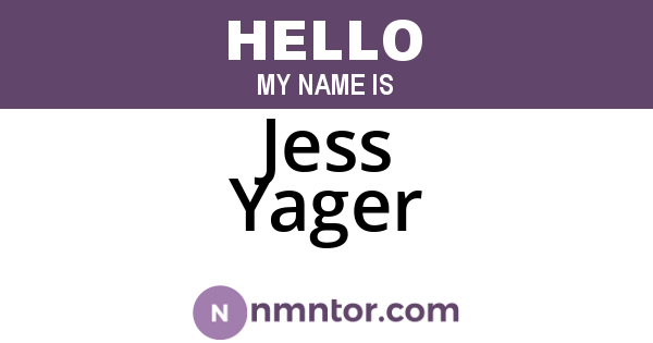 Jess Yager