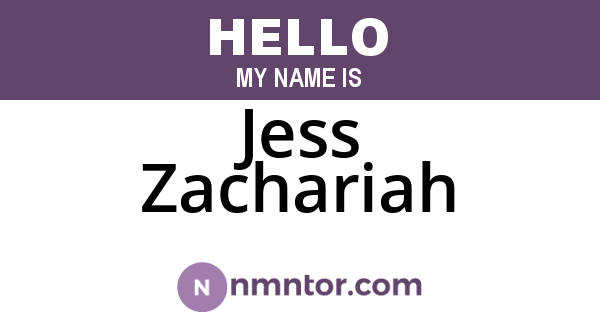 Jess Zachariah