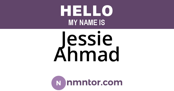 Jessie Ahmad