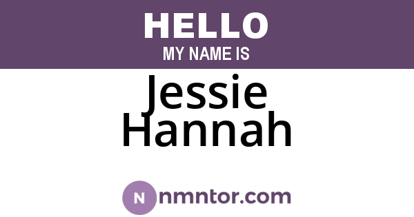Jessie Hannah