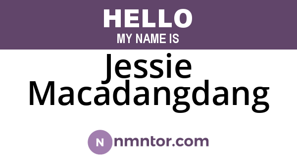 Jessie Macadangdang