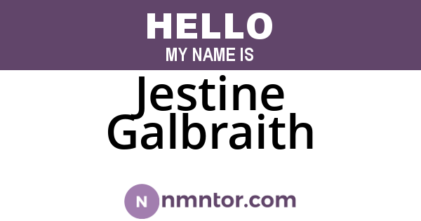 Jestine Galbraith
