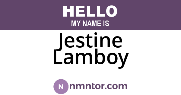 Jestine Lamboy