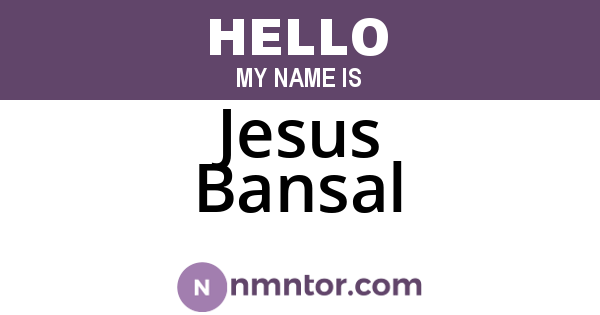 Jesus Bansal