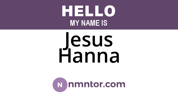 Jesus Hanna