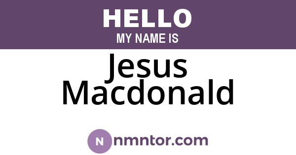 Jesus Macdonald