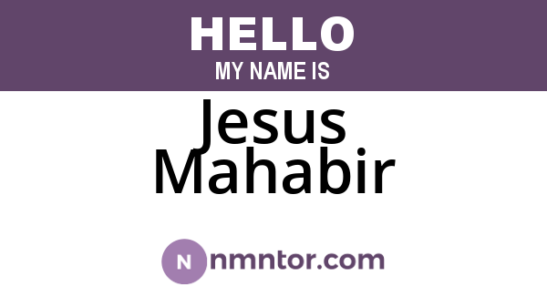Jesus Mahabir