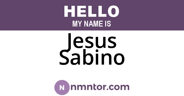 Jesus Sabino