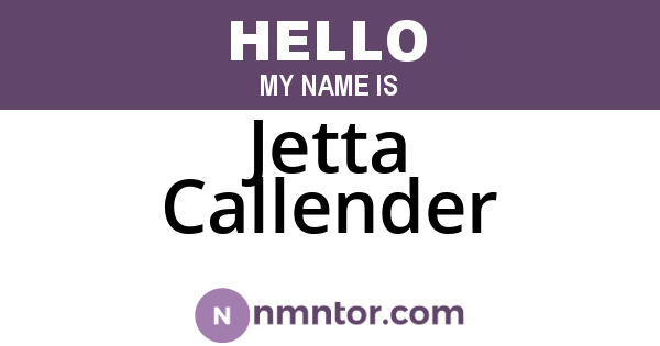 Jetta Callender